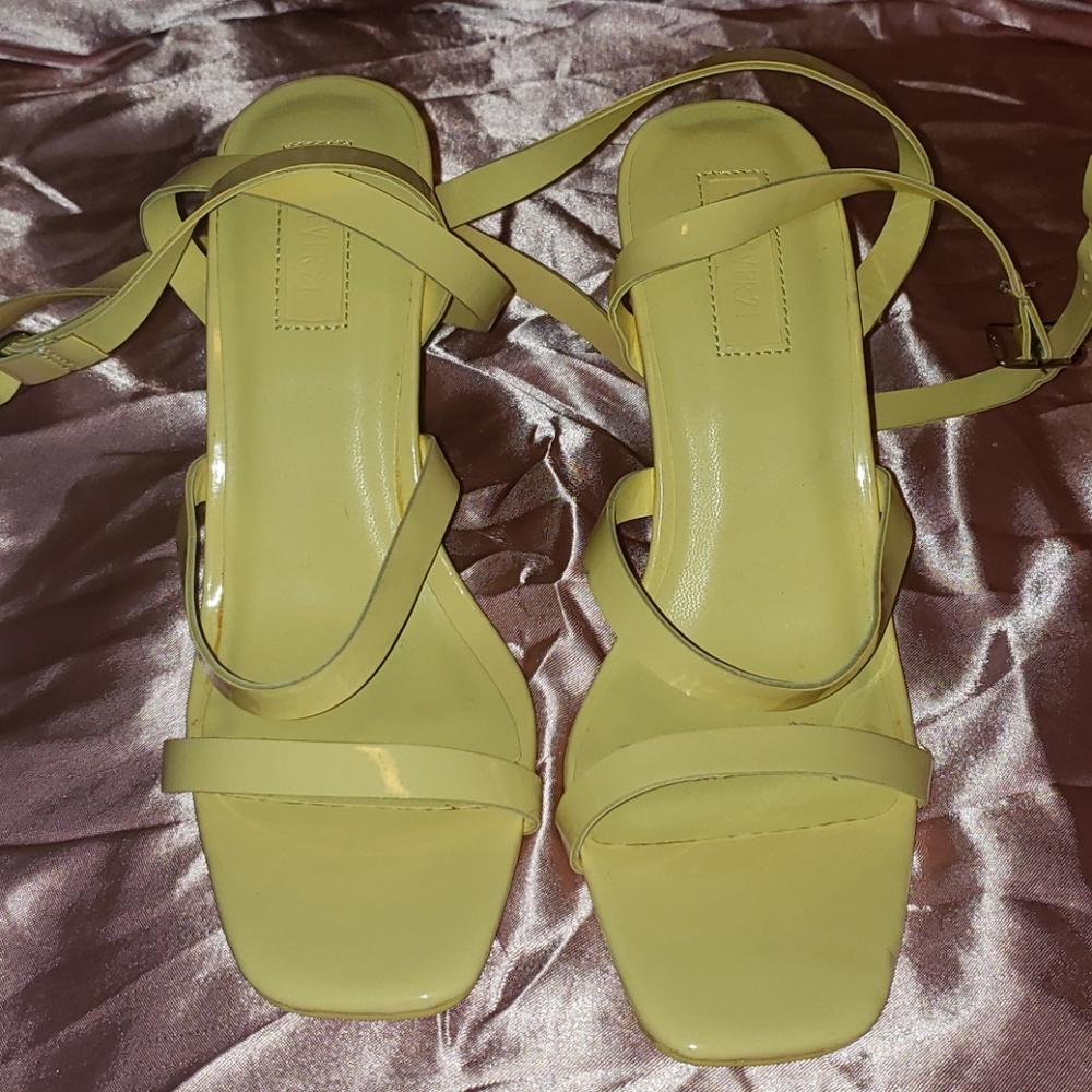 Forever 21 Yellow Wrap Heels